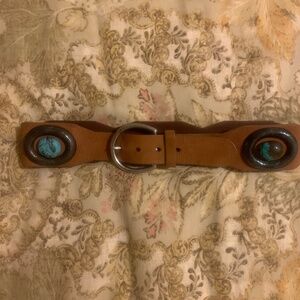 Belt with genuine inlaid turquoise. stones